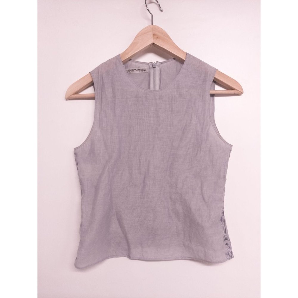 Emporio Armani Sleeveless Embroidered Silk Top